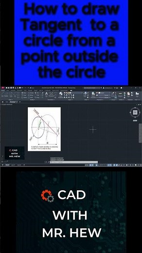 How to draw tangent to a circle from a point outside the circle Technical Drawing AutoCAD #autocad
