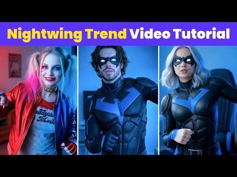How to Create Viral Nightwing Cosplay AI Dance Trend | Nightwing Trend Tutorial