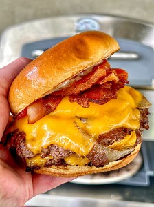 39K views · 1.2K reactions | Double Bacon Cheeseburgers on the griddle | Grillnation | Facebook