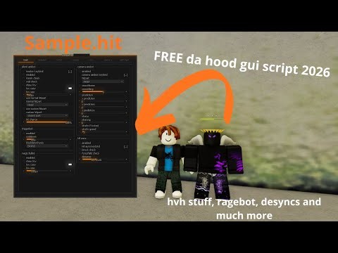 "FREE" da hood gui/hvh script 2026, ragebot, voidspam, magic bullet and much more (Sample.hit)