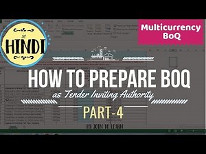 How to design / prepare Multi currency BoQ as Tender Inviting Authority | Price Bid | Hindi Part 4