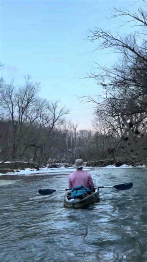 Icy river kayak run