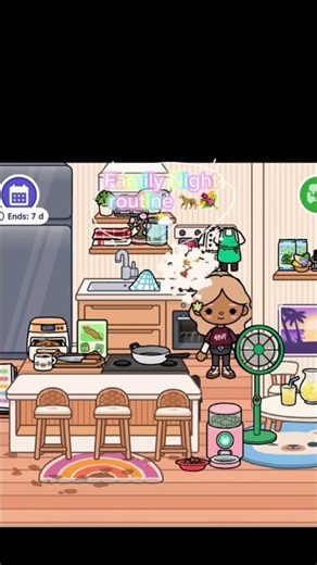 Toca Boca family night routine !!‼️🌴🍝￼