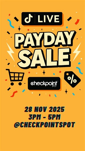 📅 Mark your calendar — 28 Nov 2025, 3:00 PM! CPS PAYDAY LIVE is coming in HOT! 🔥 Don’t miss exclusive discounts, free slots, and surprises for your favourite events! ⏰ Set your reminder now! #CheckPointSpot #YourRaceStartsHere #PayDaySale #runner #malaysiarunnners | Checkpointspot