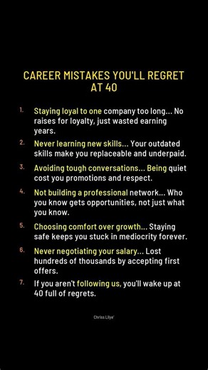 CAREER MISTAKES YOU'LL REGRET AT 40 #mistakes #regret #Mindset #Psychology #Facts #Life #quotes