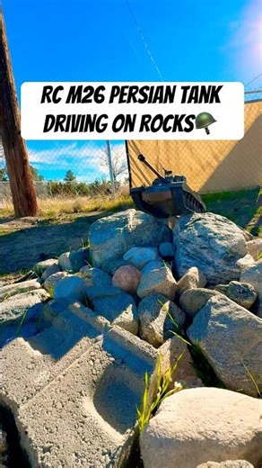 Rc m26 Persian tank driving on rocks # Kai builds # rocks # RC tanks ￼