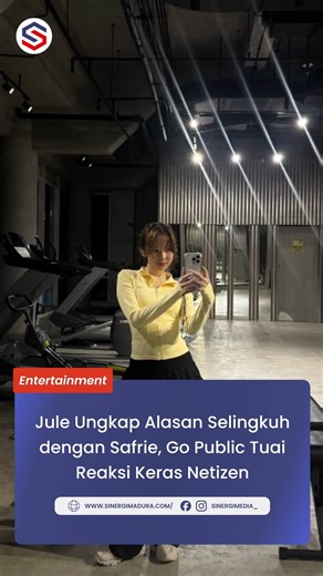SINERGI MEDIA on Instagram: "Jule akhirnya buka suara mengenai kisah perselingkuhannya dengan Safrie yang selama ini menjadi perbincangan luas. Dalam pengakuannya, Jule menjelaskan alasan di balik keputusan tersebut, termasuk latar belakang emosional yang ia rasakan hingga akhirnya memilih untuk melangkah dan mengakui hubungannya secara terbuka. Keputusan go public itu diakui bukan hal mudah, namun ia merasa kejujuran adalah satu-satunya jalan untuk menghentikan spekulasi yang berkembang. Jule m
