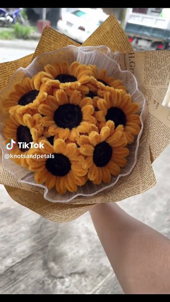 Sunflower Bouquet Made with Fuzzy Wire