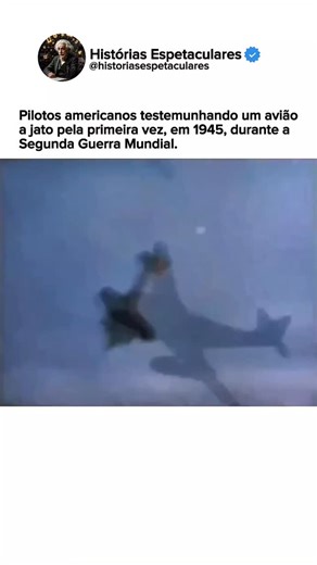 Histórias Espetaculares on Instagram: "No verão de 1944, pilotos americanos relataram encontros surpreendentes nos céus da Europa. Diante deles surgia uma aeronave que parecia vinda do futuro: o Messerschmitt Me 262, o primeiro caça a jato operacional da história. Sua aparência e desempenho causavam espanto, como se fosse uma tecnologia alienígena em meio aos aviões a hélice da época. O Me 262 era muito mais rápido do que qualquer caça aliado, alcançando velocidades inéditas e tornando quase imp