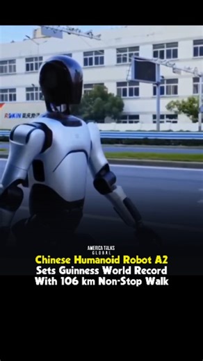 America Talks Global on Instagram: "A robot made by Shanghai-based AgiBot, named A2, has smashed a Guinness World Record by walking 106.286 km nonstop from Suzhou to Shanghai between November 10 and 13, 2025. It completed the journey using a rapid hot-swappable battery system, stayed active throughout, and navigated real-world terrains — including bridges, sidewalks, ramps — using GPS, LiDAR, and infrared sensors. According to AgiBot’s vice-president Wang Chuang, the feat demonstrates strong end