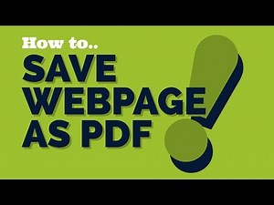 How to Save a Web Page as pdf.