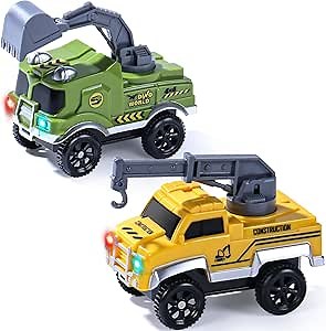 Magic Tracks Cars Only Replacement Flex Track Race Cars for Kids, Race Track Glow in The Dark, Led Light Magic Race Toys Compatible with Most Race Track for 3-year old Toddler Easter Egg Fillers