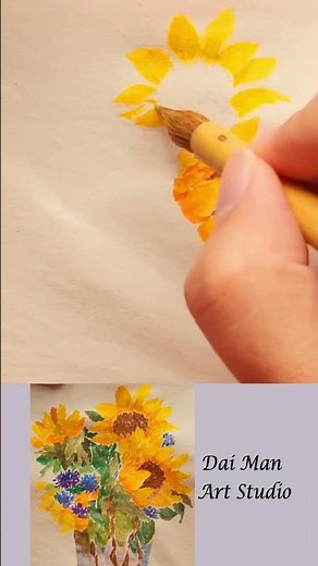 Super Easy Sunflower In Water - Watercolor Painting for Beginners