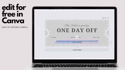 Day off Coupon Template | Editable Voucher Gift (canva) - Etsy