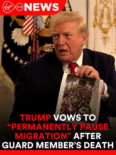 U.S. President Donald Trump says he will “permanently pause migration” from what he called “third world countries”. His threat followed the death of a US National Guard member after a shooting in Washington, D.C. An Afghan national is in custody. More on #VMNews | Virgin Media News