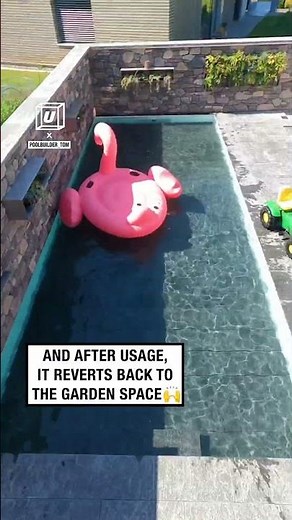 Hidden pool in back yard 👌 (🎥: tt/poolbuilder_tom)