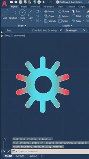 AutoCAD Drawing Mechanical Tutorial | AutoCad 2D Commands for Beginners #Shorts