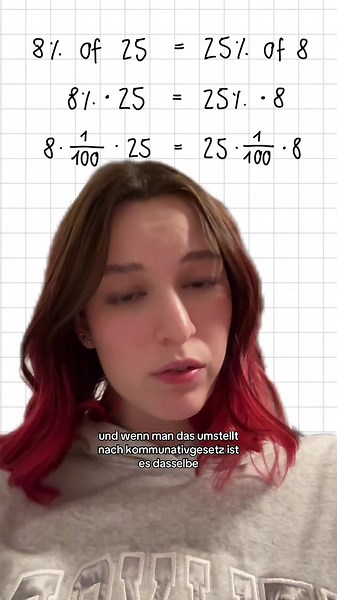 Mathe lernen mit dem Kommutativgesetz für Prozentrechnen