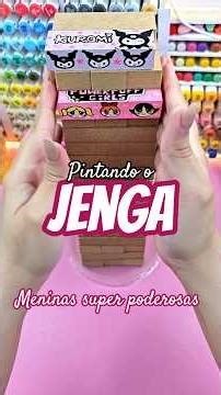 Painting a Jenga piece #coloring #art #jenga #coloringbook #custom #powerpuffgirls #painting