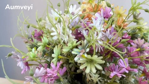 6 Bundles Wildflowers Artificial Flowers Outdoor Fake Daisy UV Resistant Silk Wild Flower Bouquets Bulk Faux Plants Plastic Greenery for Decoration vase Floral Arrangements Home Décor