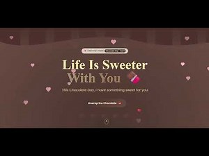 Chocolate Day Special Website Template 🍫❤️ | Valentine Week Romantic Web Page for Coders