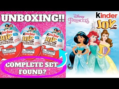 UNBOXING Kinder Joy Chocolate Surprise Egg Disney Princesses Blind Box Opening COMPLETE SET FOUND?