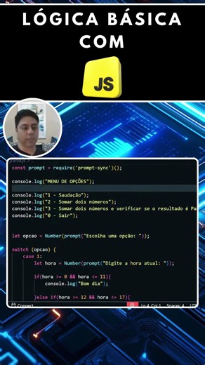 Menu em JavaScript (switch case) #01