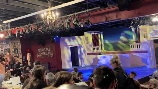 Went to my first melodrama show and the audience got to throw popcorn at each other and the stage! @The Wine Actress💙 🇺🇸💙
