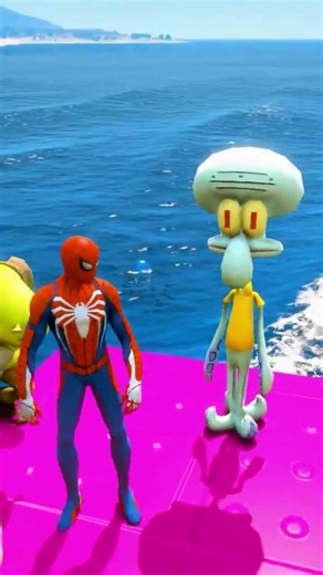 GTA 5 Epic Water Ragdolls | Spider-Man Jumps / Fails ep.18330 #shorts