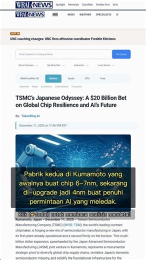 🧐👉 Permintaan AI Gila-gilaan: TSMC Rombak Pabrik Jepang, Siap Produksi Chip 4nm! #QixNewsAI