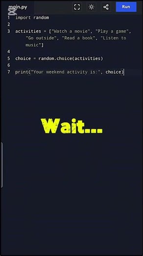 Python Chooses My Weekend Activity #coding #python #pythonprojects