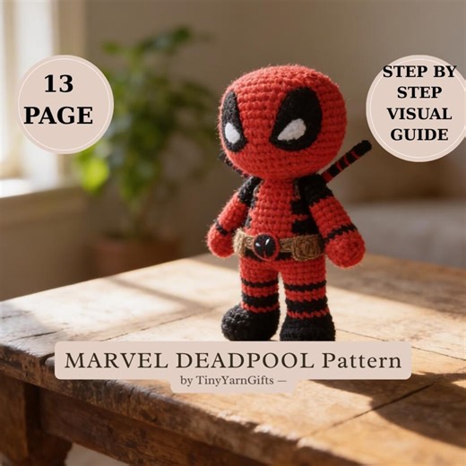Crochet Deadpool Pattern,superhero Marvel Amigurumi Pattern Pdf,fantastic Plushie Tutorial, Crochet Toy Pattern,digital Download&easter Gift - Etsy