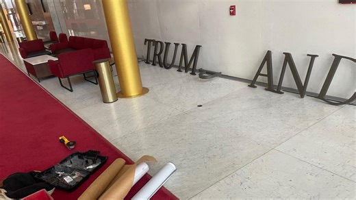 Crews have put up new Trump Kennedy Center signage