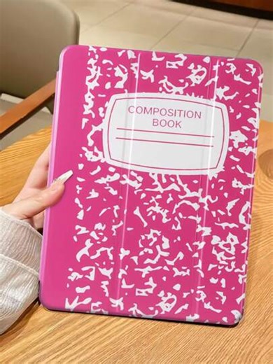 Painted Notebook/Sketchbook, Magenta Colored Pencil Slot Protective Case Compatible With IPad Mini 4/5 Mini6 Mini7 A8 A16 2025 Air 11 13 M2 M3 Pro 11 13 M4 2024 Air 4 5 10th 10.9 Pro 11 9th 8th 7th 10.2 Pro 12.9 4th 5th 6th, Excluding Stylus, TPU Soft Shell | SHEIN