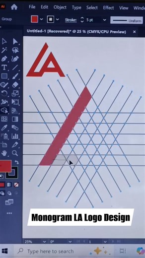 How To Create Monogram LA Logo Design In Adobe Illustrator Tutorial Sumaiya's Design Hub | Sumaiya's Design Hub