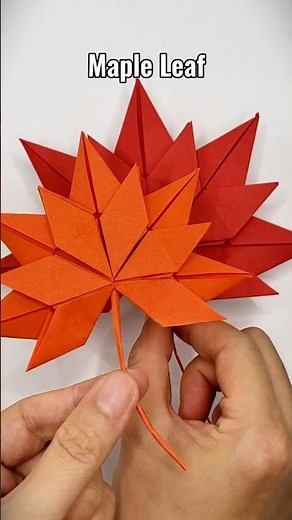 Easy Origami Maple Leaf Tutorial | DIY Fall Paper Craft #shorts #shortsviral