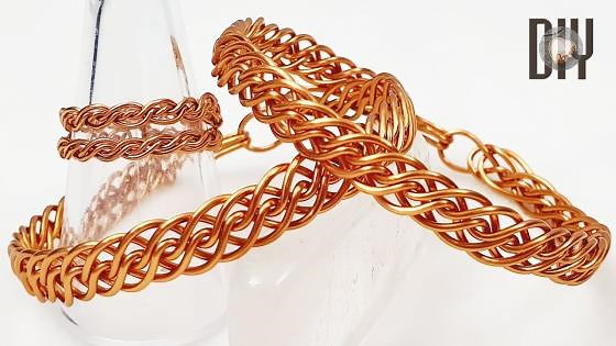 Twisted braided bracelet | Thick bangles | Unisex | How to make | Wire jewelry | DIY 592