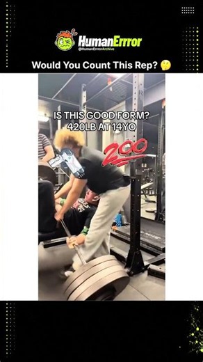 When ego lifting 420 LBS at 14 years old goes completely wrong 💀 #shorts⁠ #fails #humanerror