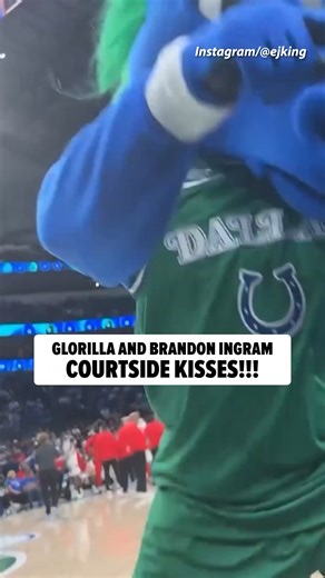 TMZ on Instagram: "💋 GloRilla got some courtside love from Brandon Ingram! The Raptors star planted a kiss on his rapper girlfriend mid-game. Yeah Glo!😍🏀 Watch the cute moment 🔗 in bio. 🎥: Instagram/ejking"
