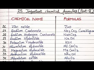 30 Important chemical formulas (Part-2) (Most important chemical formulas for chemistry)