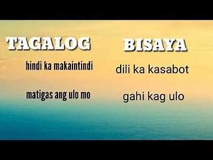 TAGALOG TRANSLATE TO BISAYA