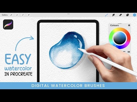 Easy Watercolor How to Draw a Water Drop • Watercolor Tutorial for Procreate • Watercolor Brushes
