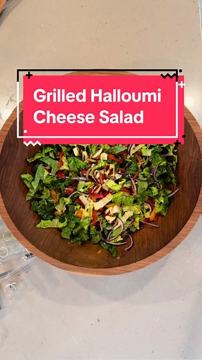 Grilled Halloumi Cheese Salad #salad #saladsoftiktok #thesaladlab #halloumi #halloumisalad #yum #EasyRecipe #cypruscoffee #veganoption