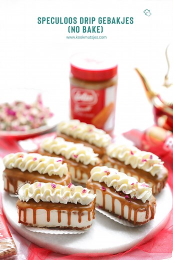 29K views · 326 reactions | • SPECULOOS DRIP GEBAKJES (NO BAKE) • Deze Speculoos Drip Gebakjes zijn niet alleen lekker, maar ook makkelijk te maken! Het is een mix van room en biscoff, omhuld met koekjes en room. Echt zo’n simpel recept voor subtiel genot. #kookmutsjes #biscoff #cookies #dessert #yummy #food #nobake #delicious #alhamdulillah #viral #fyp | Kookmutsjes | Facebook