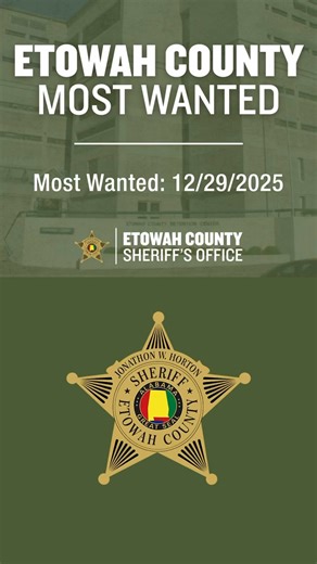 This week’s Etowah County Most Wanted episode is now live on all Etowah County Sheriff’s Office social media platforms! Our deputies work every day to keep Etowah County safe, but community involvement plays a major role in bringing wanted individuals into custody. If you recognize anyone on this list, or if you have information that may help us identify their whereabouts, please contact the Sheriff’s Office immediately. Even the smallest tip could help close a case and prevent future crimes. To