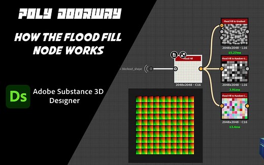 Substance 3D Designer！Flood Fill洪水填充节点的工作原理！