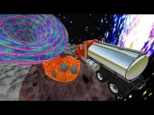 BeamNG drive - Jumping Into The Space Volcano With Cars