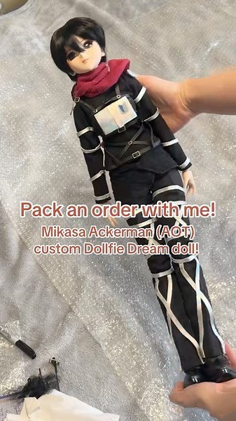 Packing a custom Mikasa Dollfie Dream order!