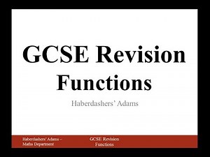 GCSE Revision - Functions