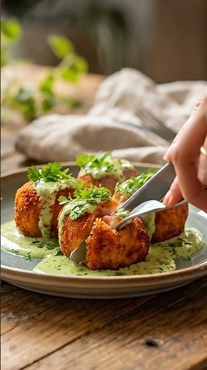 Salmon Balls with Creamy Avocado Sauce (Crispy Outside, Tender Inside)